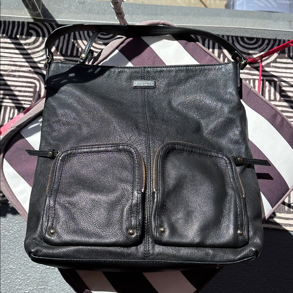 Black Leather Kate Spade Shoulder Bag
